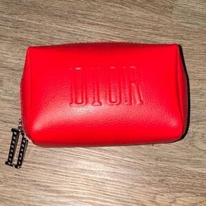 Dior red cosmetic bag